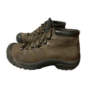 KEEN Womens Waterproof Hiking Boots 7.5 Brown Leather Lace Up Outdoor Gorpcore